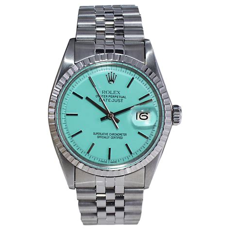 blue and white faced rolex|Rolex with tiffany blue dial.